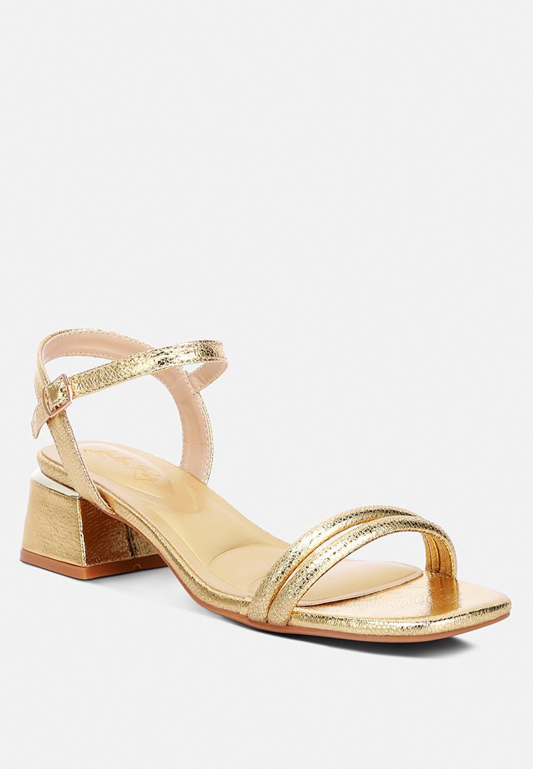 metallic strap block heels by rag#color_gold