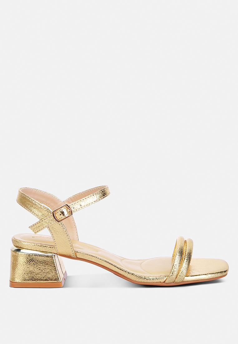 metallic strap block heels by rag#color_gold