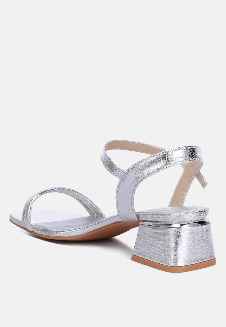 metallic strap block heels by ruw#color_silver