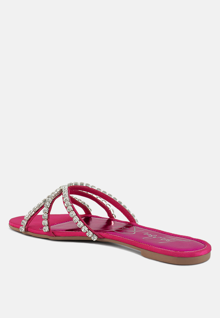 mezzie diamante embellished flat sandals#color_fuchsia