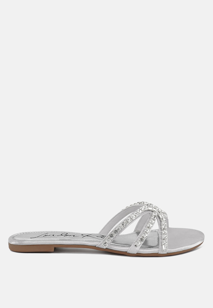 mezzie diamante embellished flat sandals#color_silver