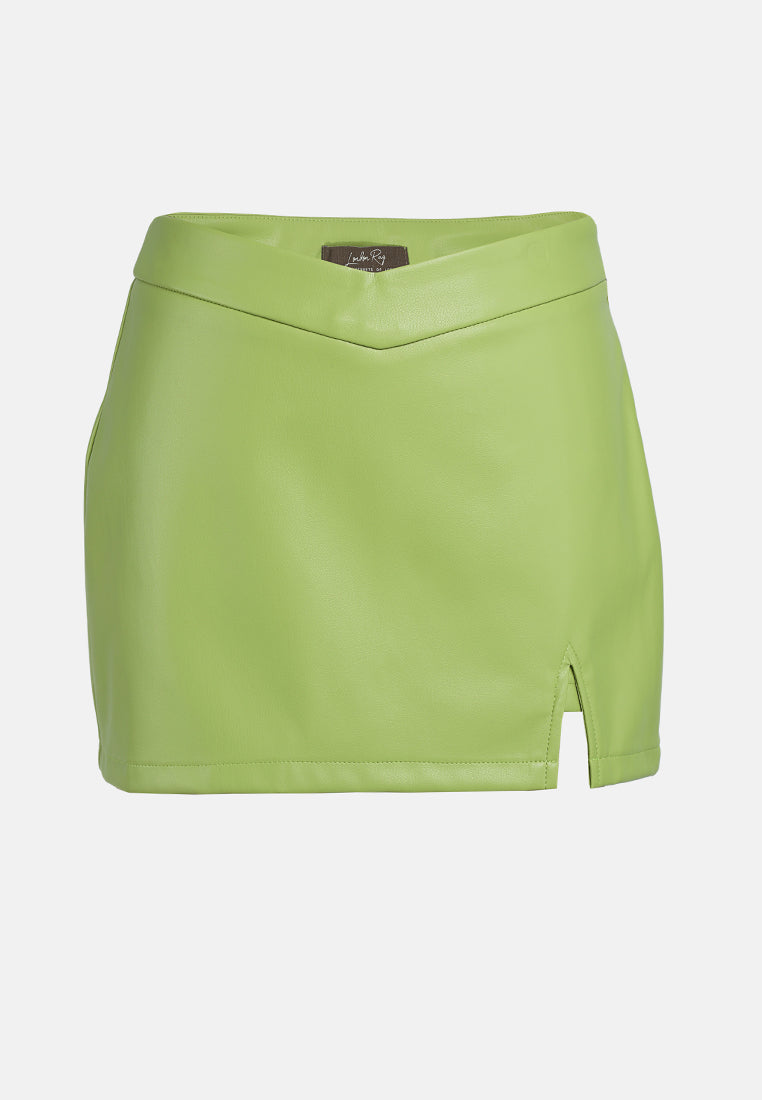 mid-waist mini skirt#color_lime