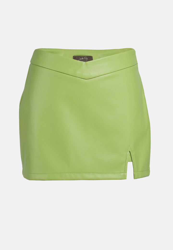 mid-waist mini skirt#color_lime