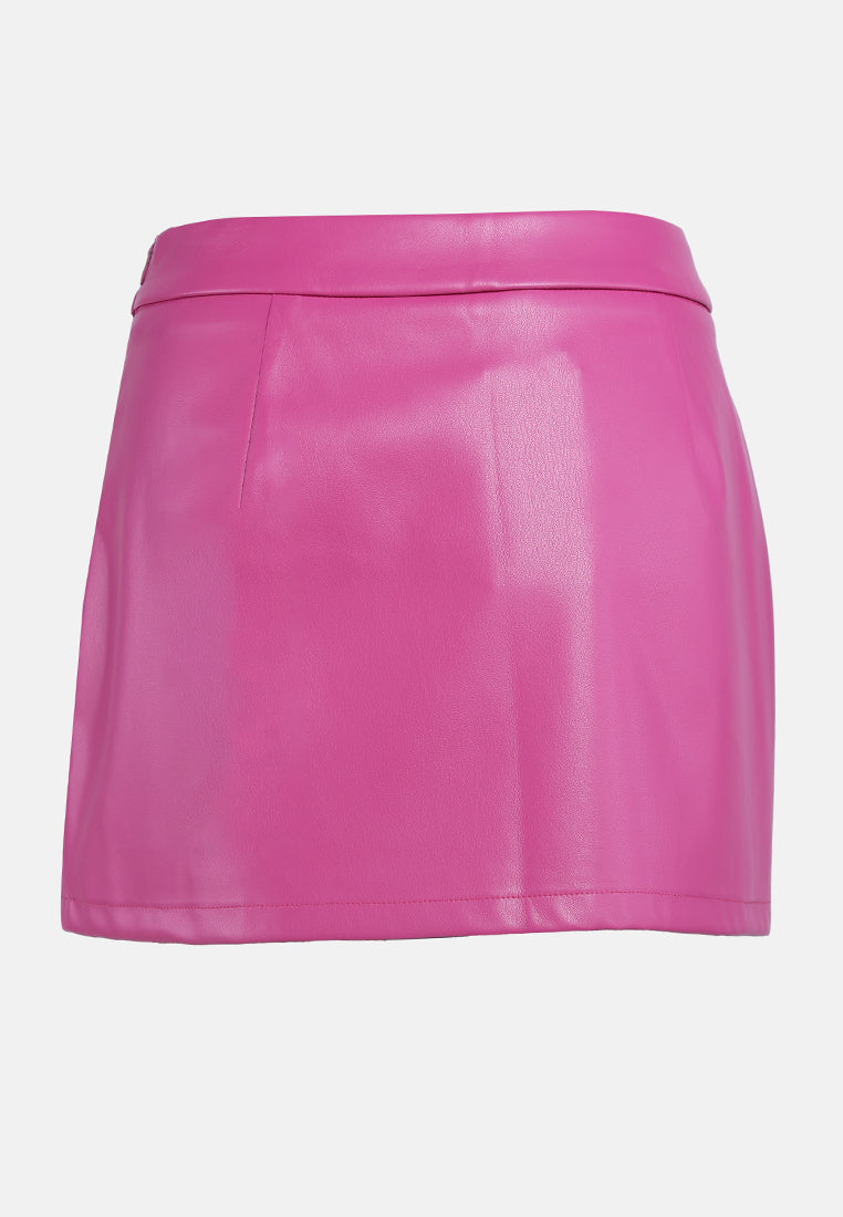 mid-waist mini skirt#color_pink