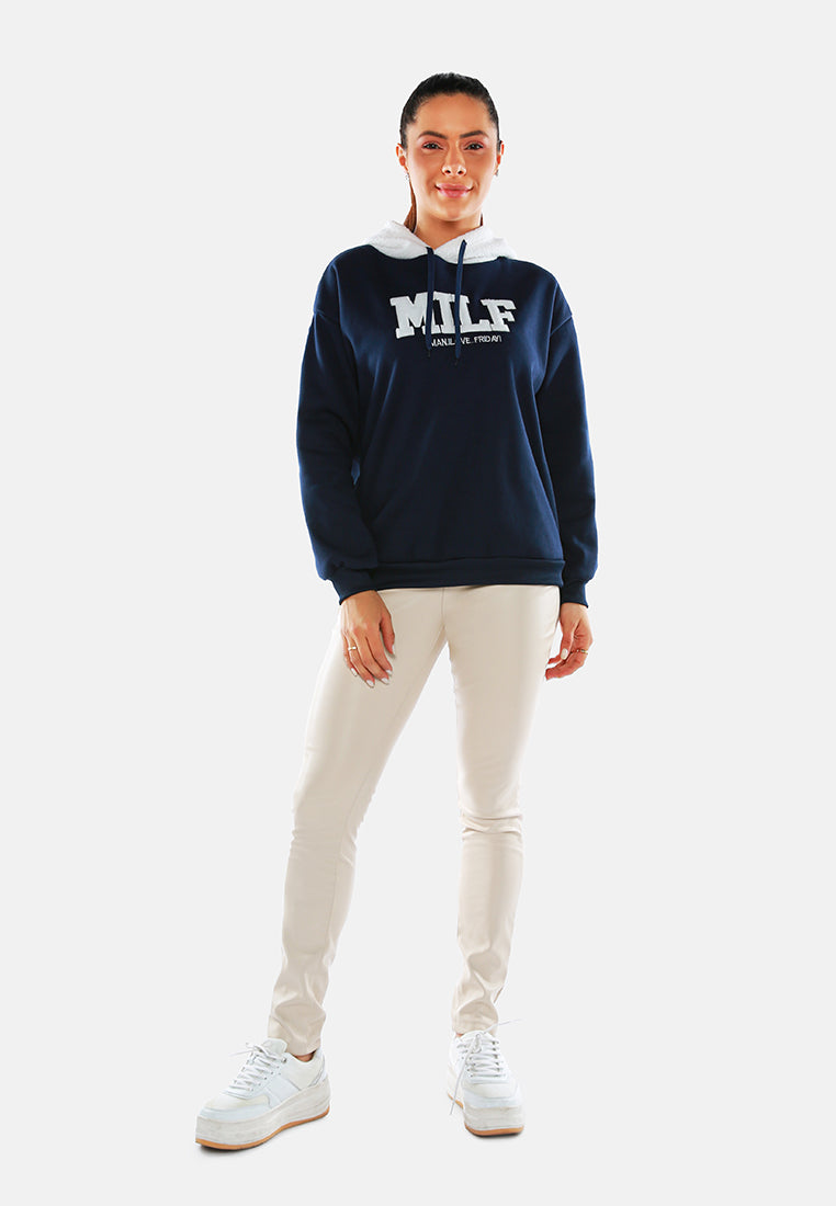 milf (man i love friday) embroidered hoodie#color_navy
