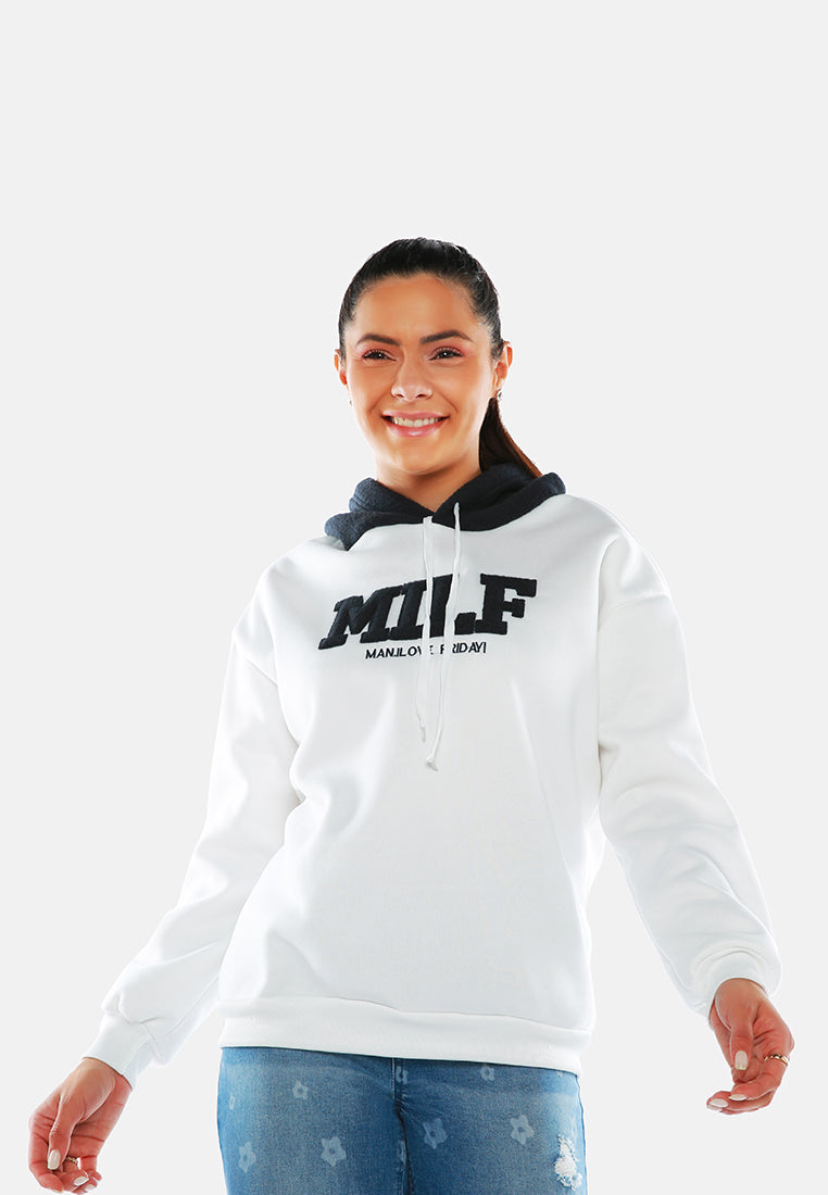 milf (man i love friday) embroidered hoodie#color_white