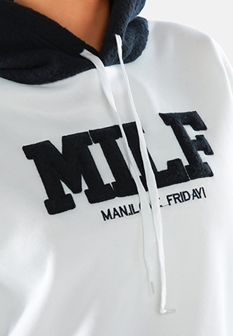 milf (man i love friday) embroidered hoodie#color_white