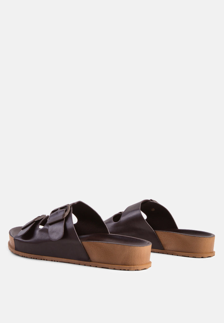 minata platform buckled slide sandals#color_espresso