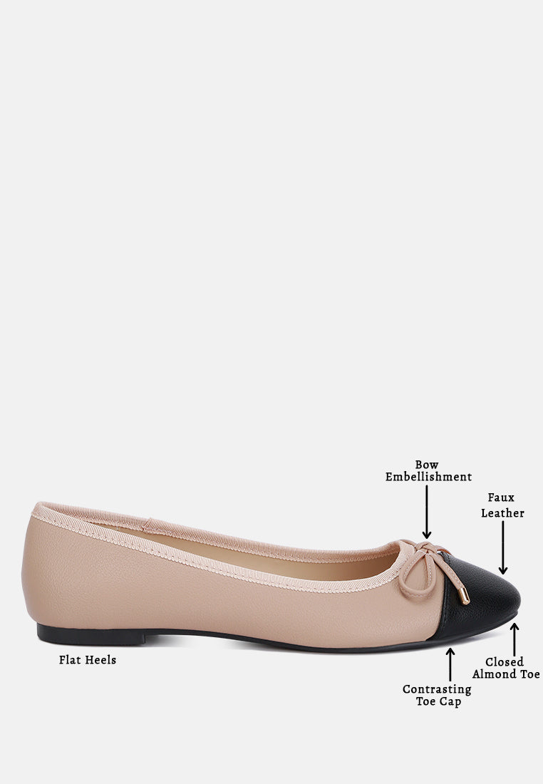 minato two tone ballet flats by ruw#color_nude