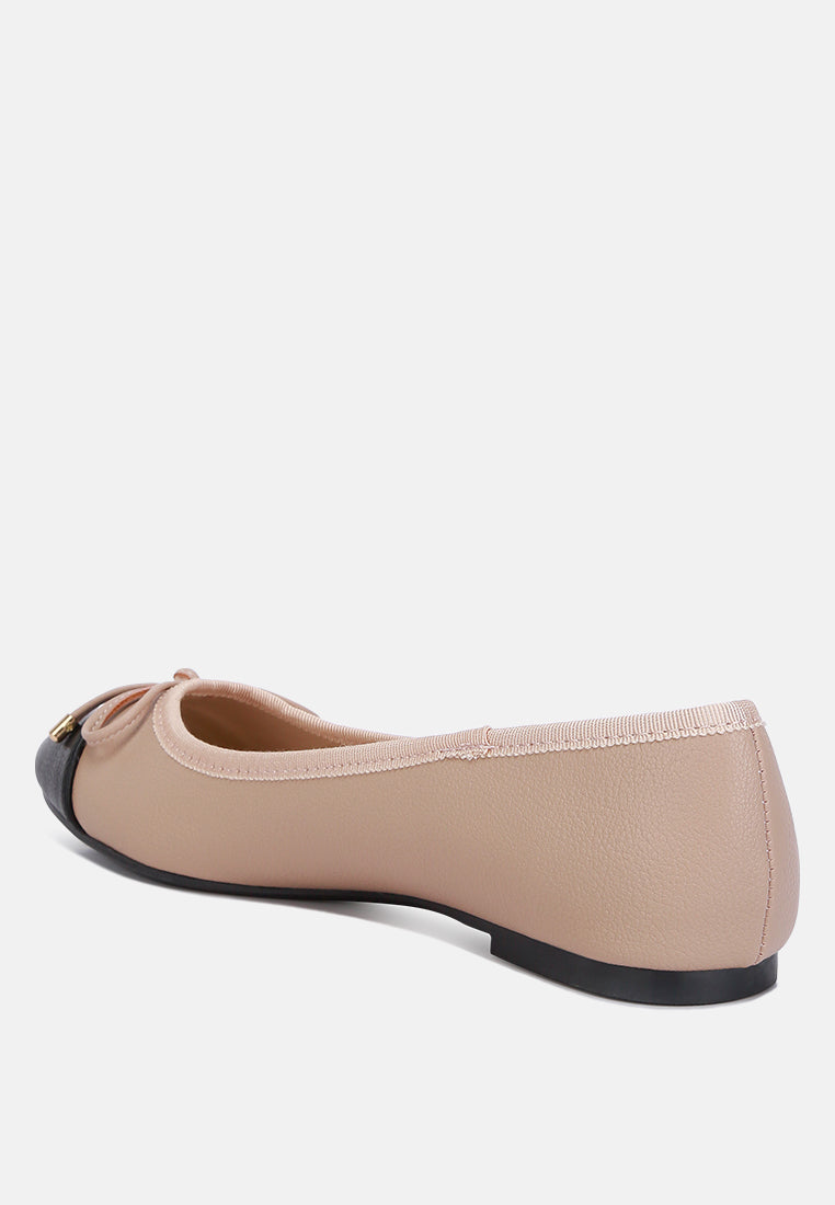 minato two tone ballet flats by ruw#color_nude