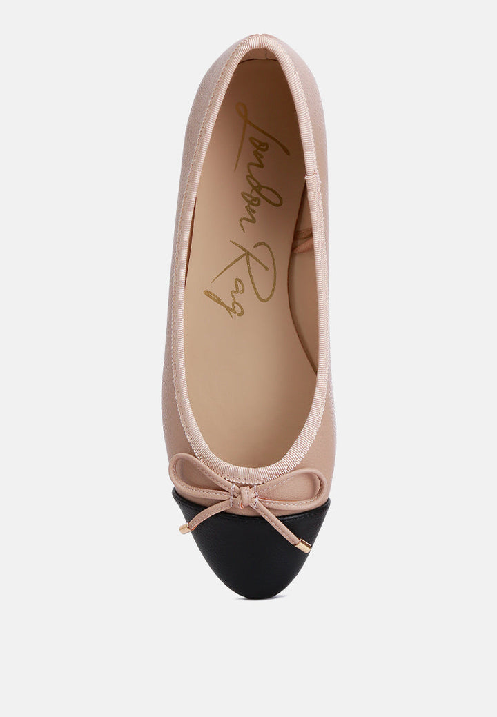 minato two tone ballet flats by ruw#color_nude