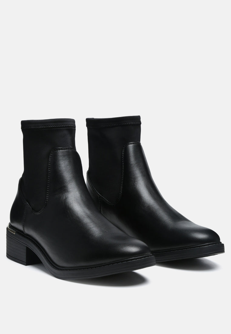 minns socking slip-on boots#color_black