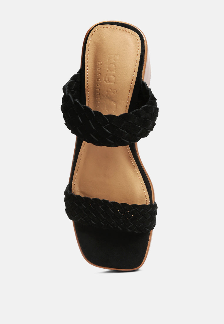 misaki woven suede strap platform sandals by ruw#color_black