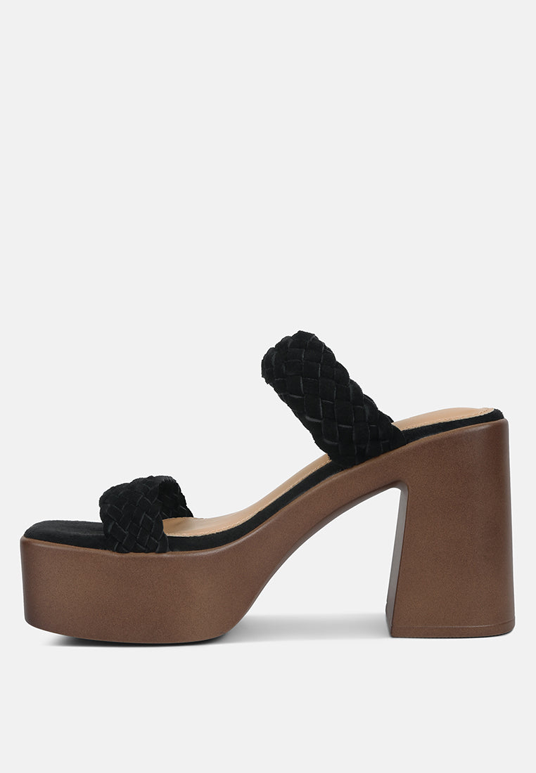 misaki woven suede strap platform sandals#color_black