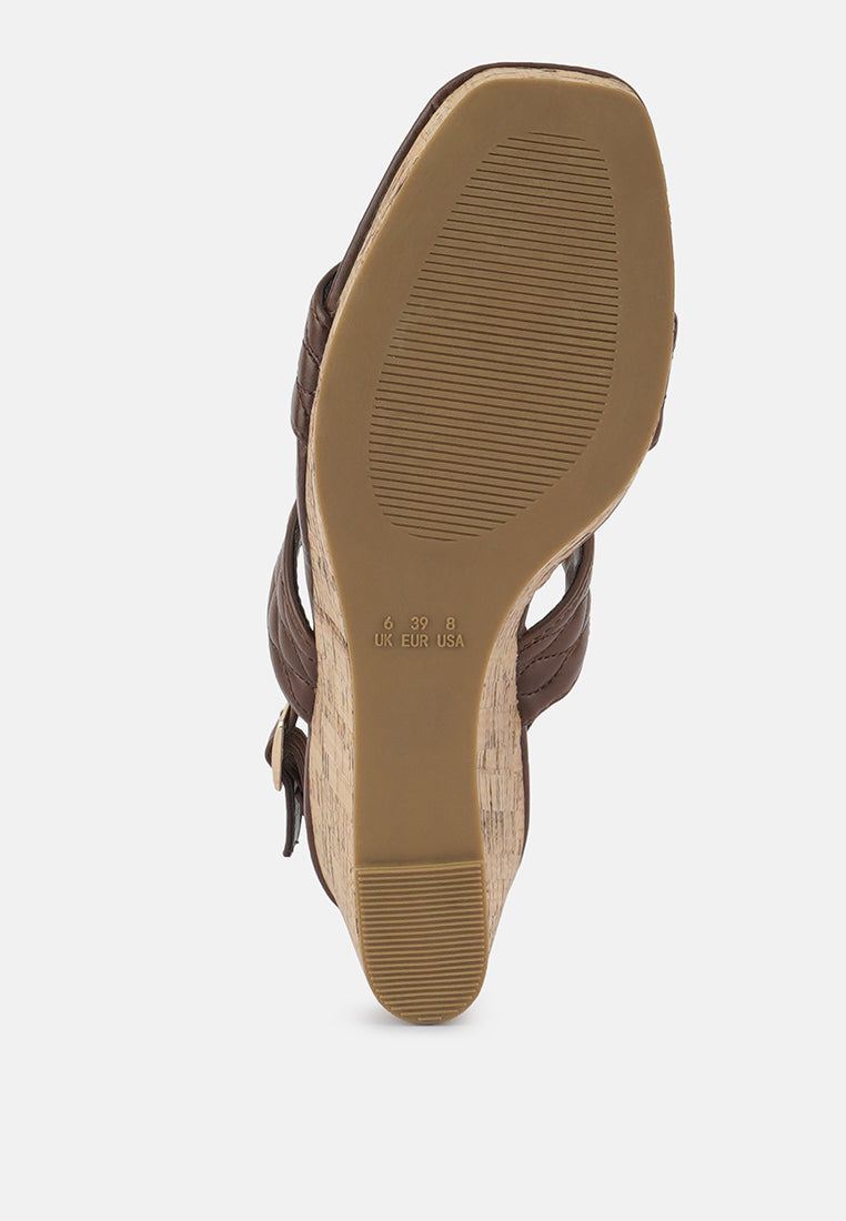mohana quilted high wedge heel sandals#color_brown