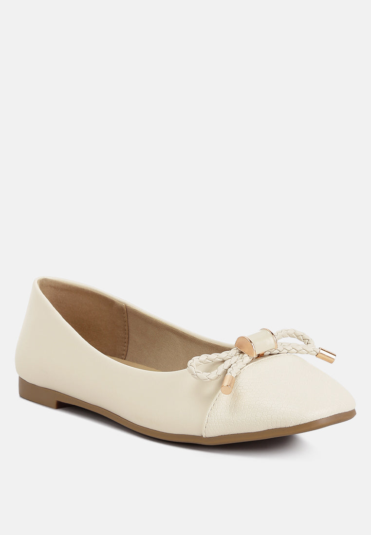 moi metallic embellished flat ballerinas#color_ivory