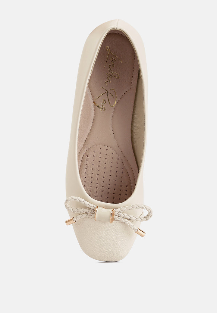 moi metallic embellished flat ballerinas by ruw#color_ivory
