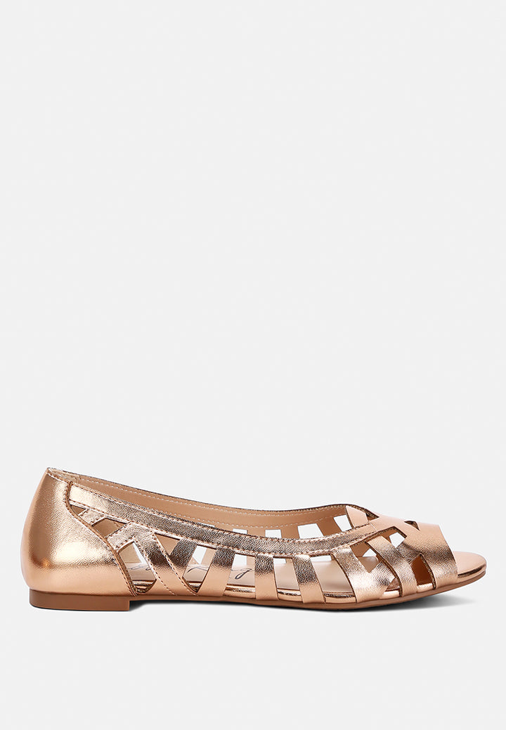 woven peep toe flats by ruw#color_rose-gold