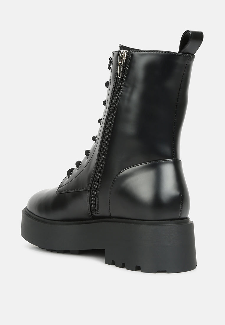 molsh faux leather ankle biker boots#color_black
