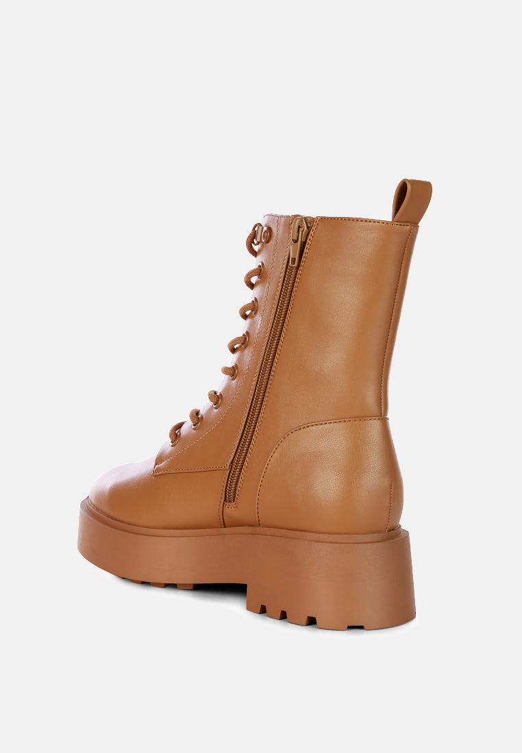 molsh faux leather ankle biker boots#color_brown