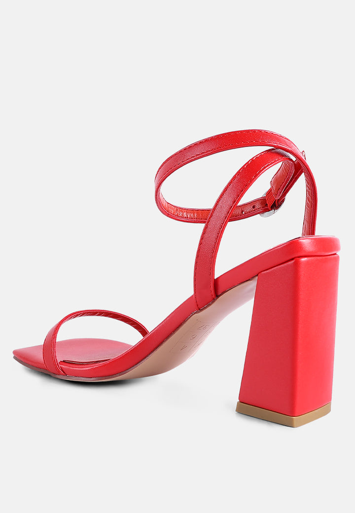mooncut block heel ankle strap sandals#color_red