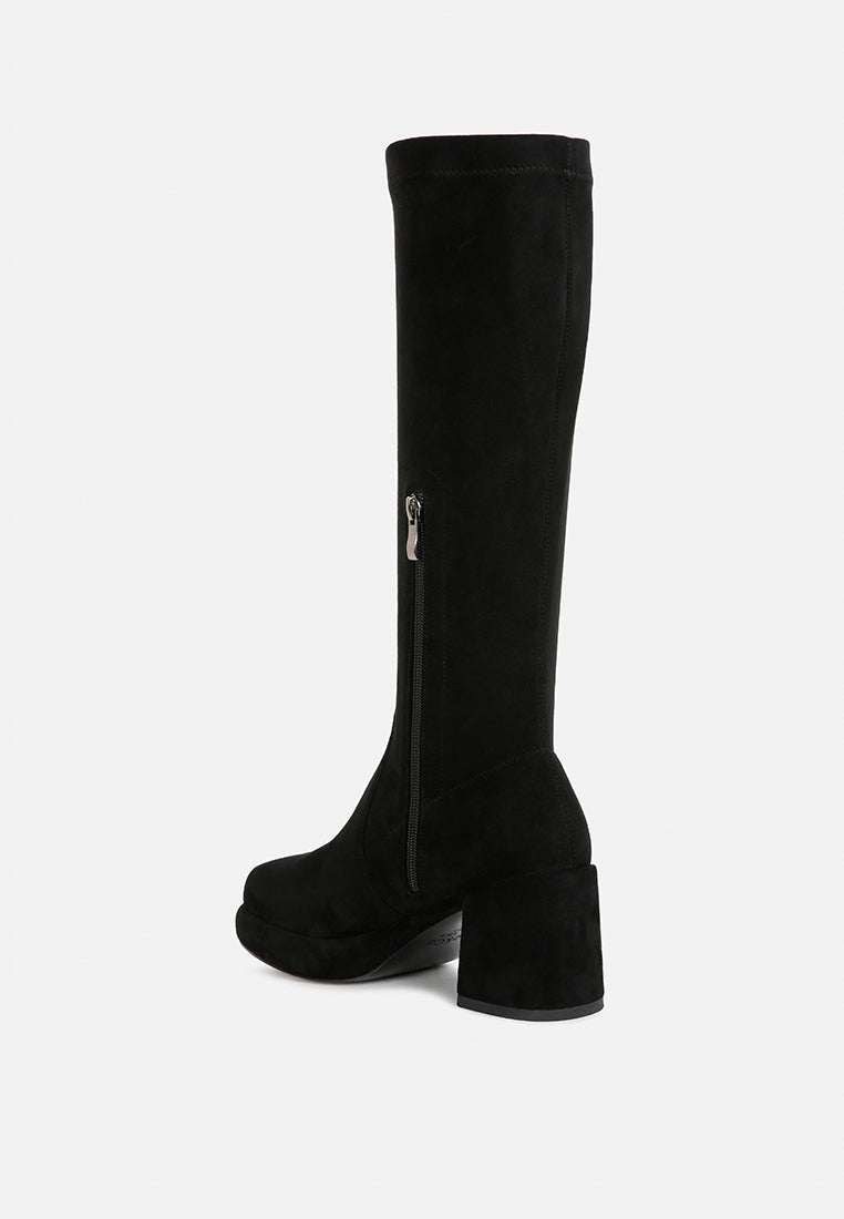 morpin stretch suede calf boots#color_black