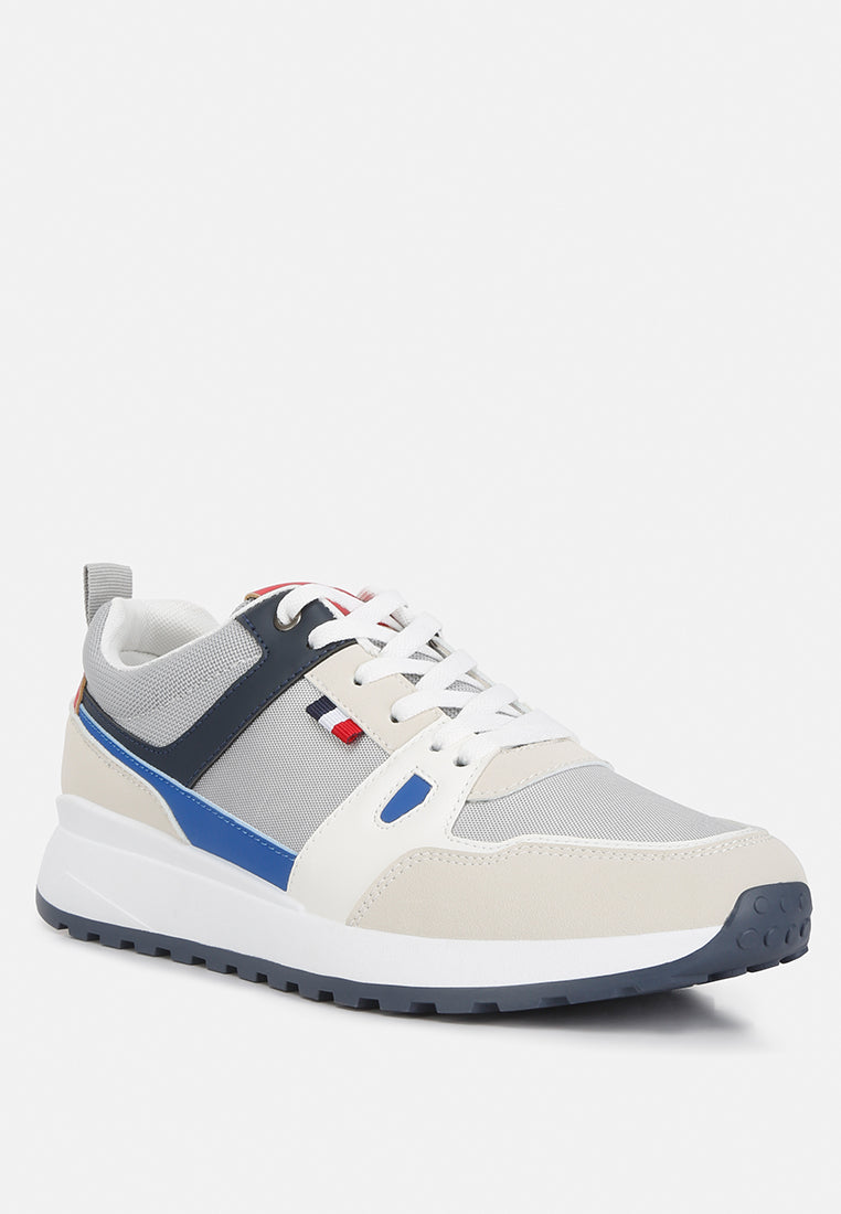 multicolour patchwork casual sneakers#color_grey