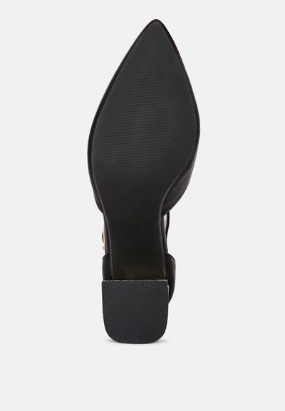 myla faux leather metallic sling heeled sandals#color_black