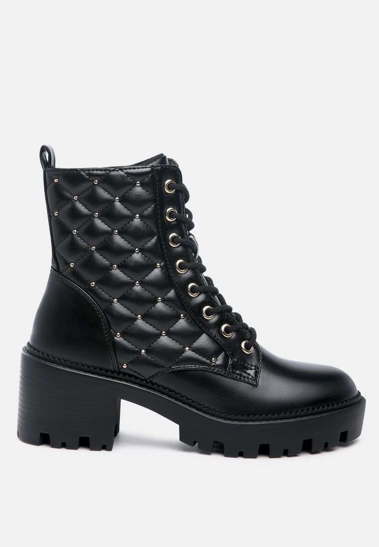 nadal chunky quilted and studded ankle boots#color_black