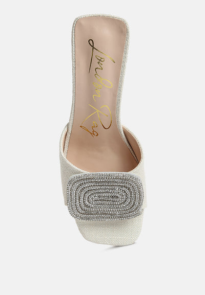 naflah rhinestone embellished slip on sandals#color_natural