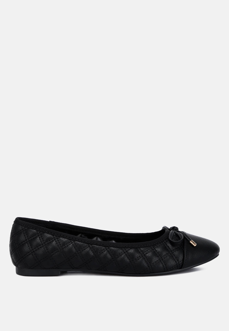 quilted faux leather ballerinas by ruw#color_black