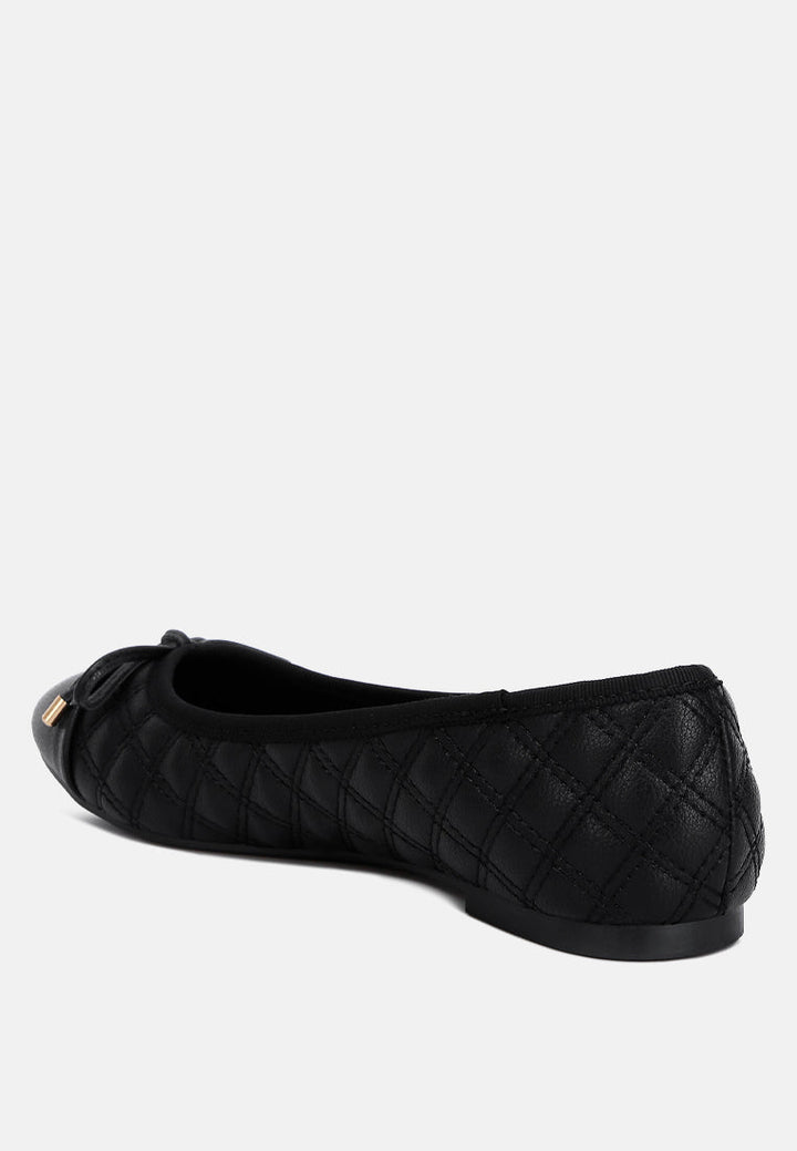 quilted faux leather ballerinas by ruw#color_black