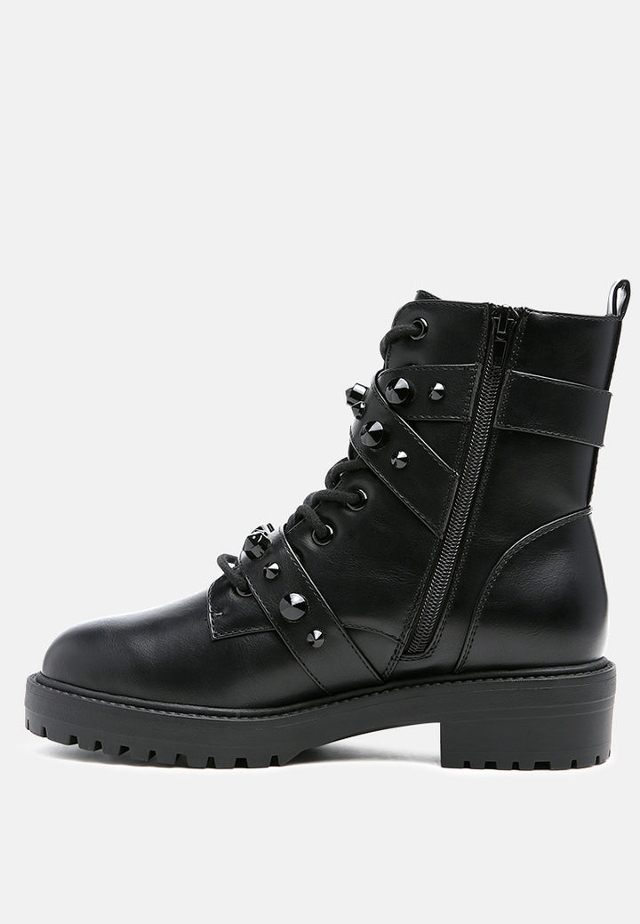 nevada studded buckle ankle boots#color_black