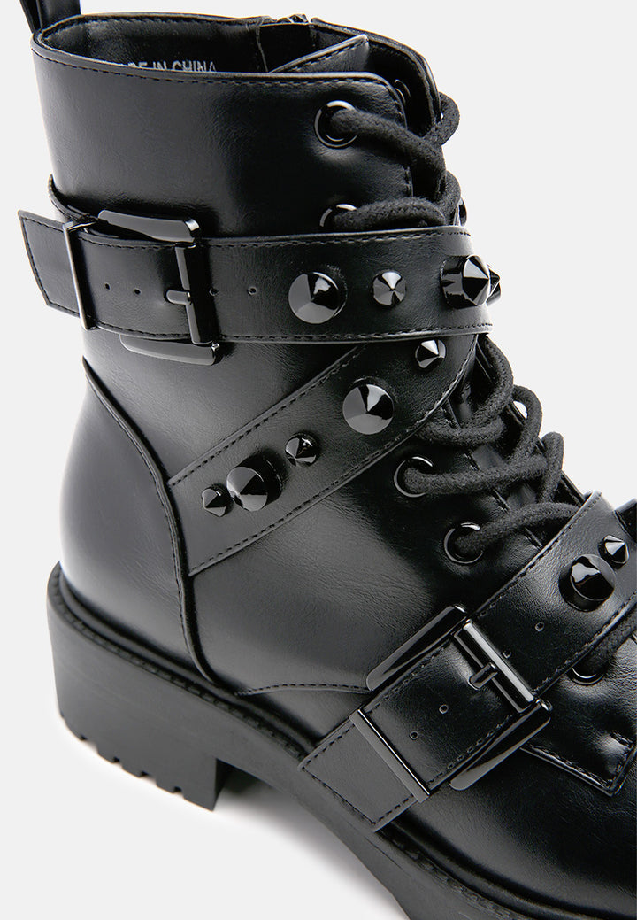 nevada studded buckle ankle boots#color_black