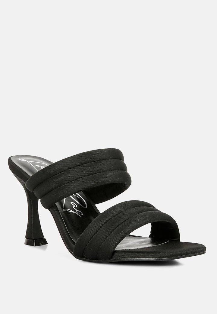 new crush quilted straps spool heeled sandals#color_black