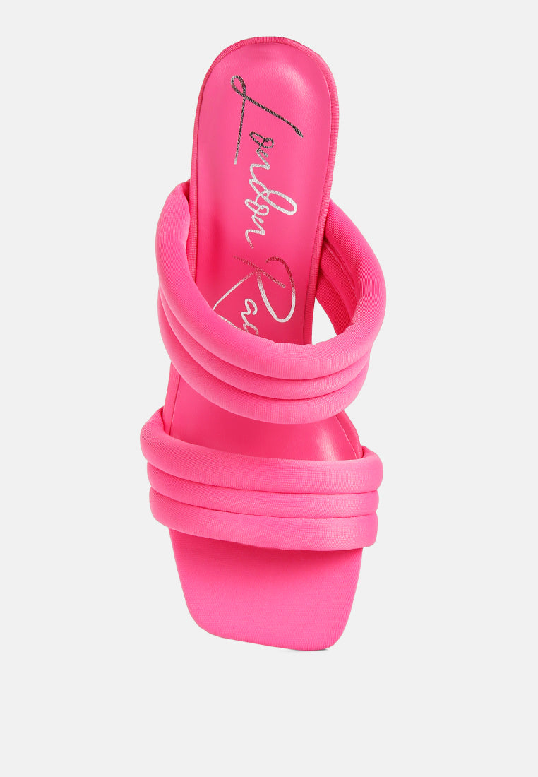 new crush quilted straps spool heeled sandals#color_fuchsia