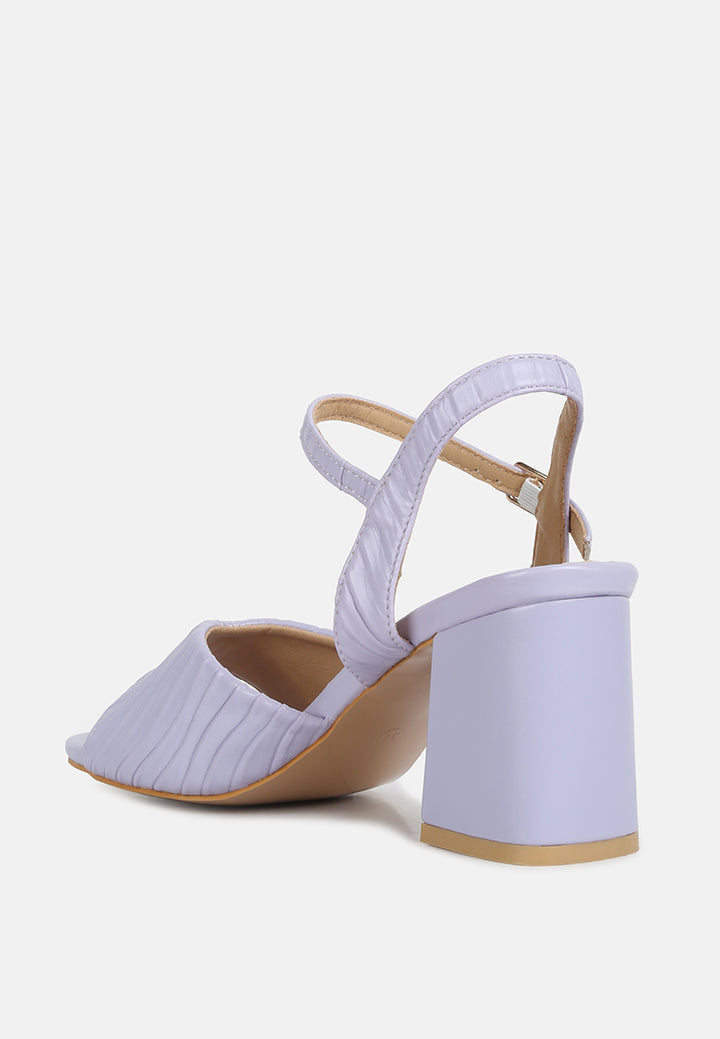 nicholas pleated strap block heel sandals by ruw#color_lilac