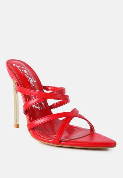 nightclub high heeled neon animal sandals#color_red
