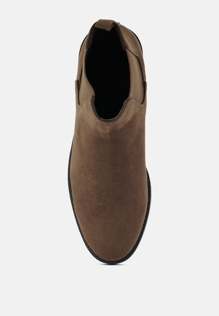 nitro micro suede chelsea boots#color_chocolate