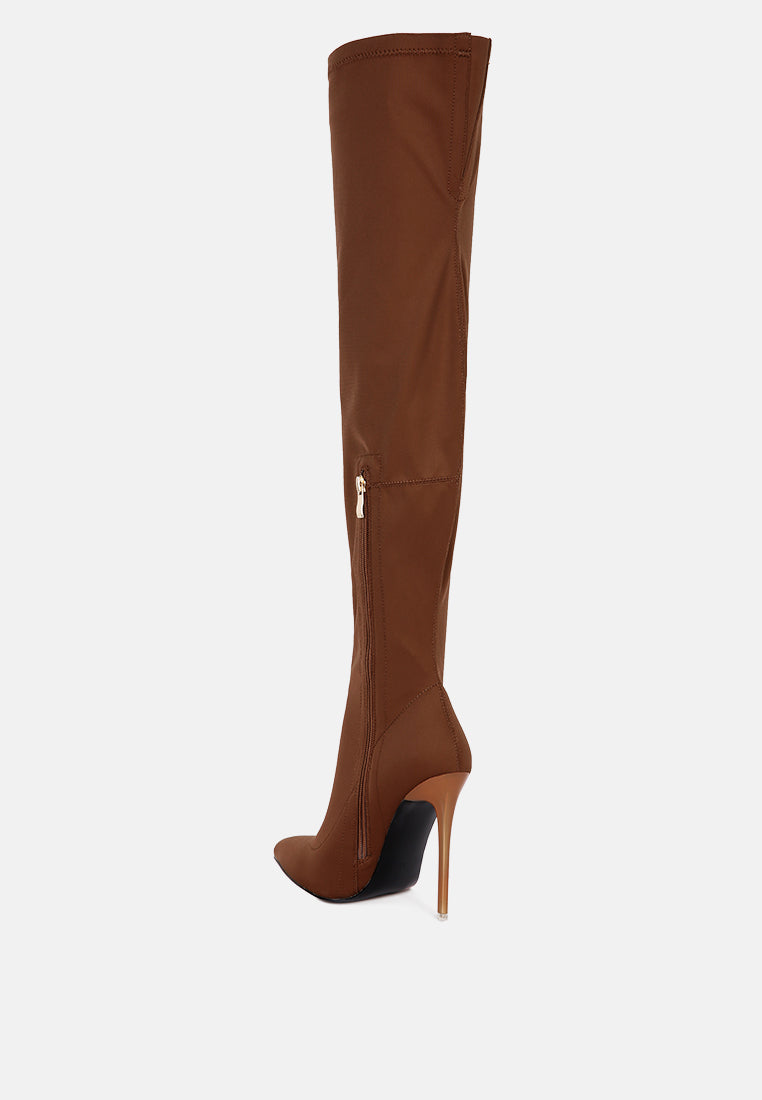 no calm superstretch stiletto long boot#color_tan