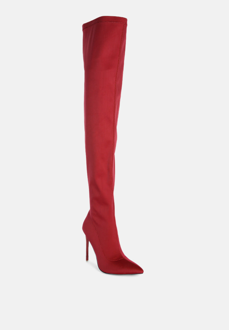 no calm superstretch stiletto long boot#color_red