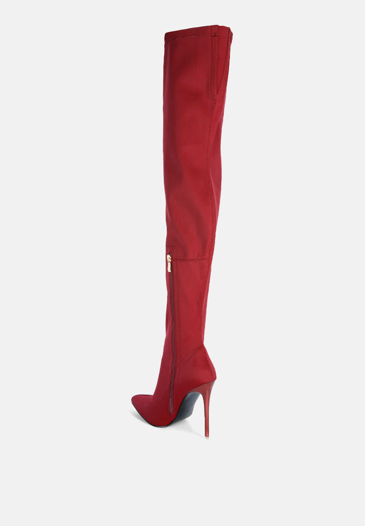 no calm superstretch stiletto long boot#color_red
