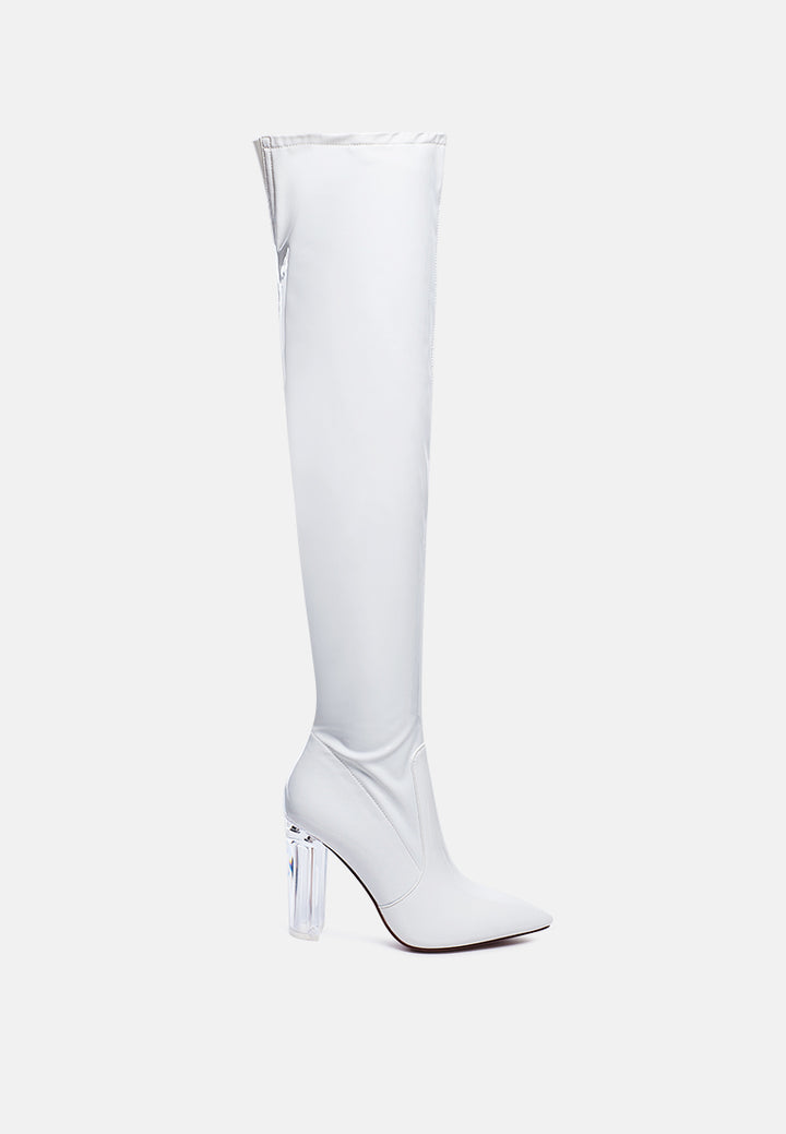 noire thigh high long boots in patent pu#color_white