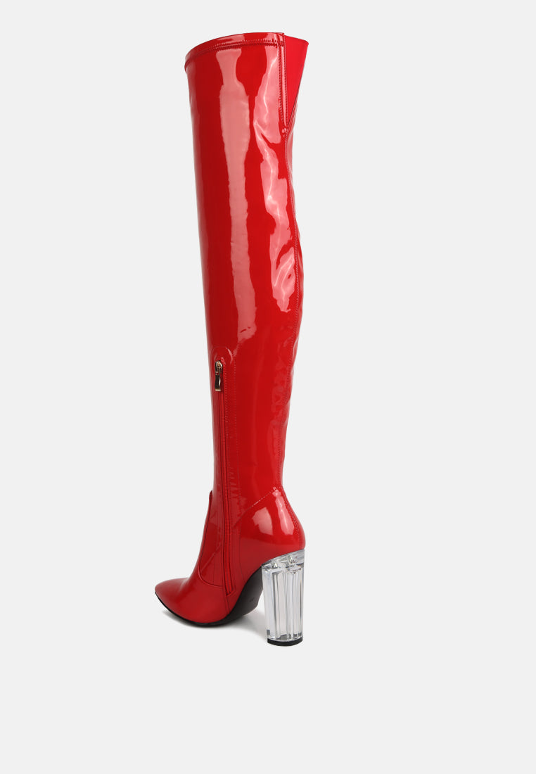 noire thigh high long boots in patent pu#color_red