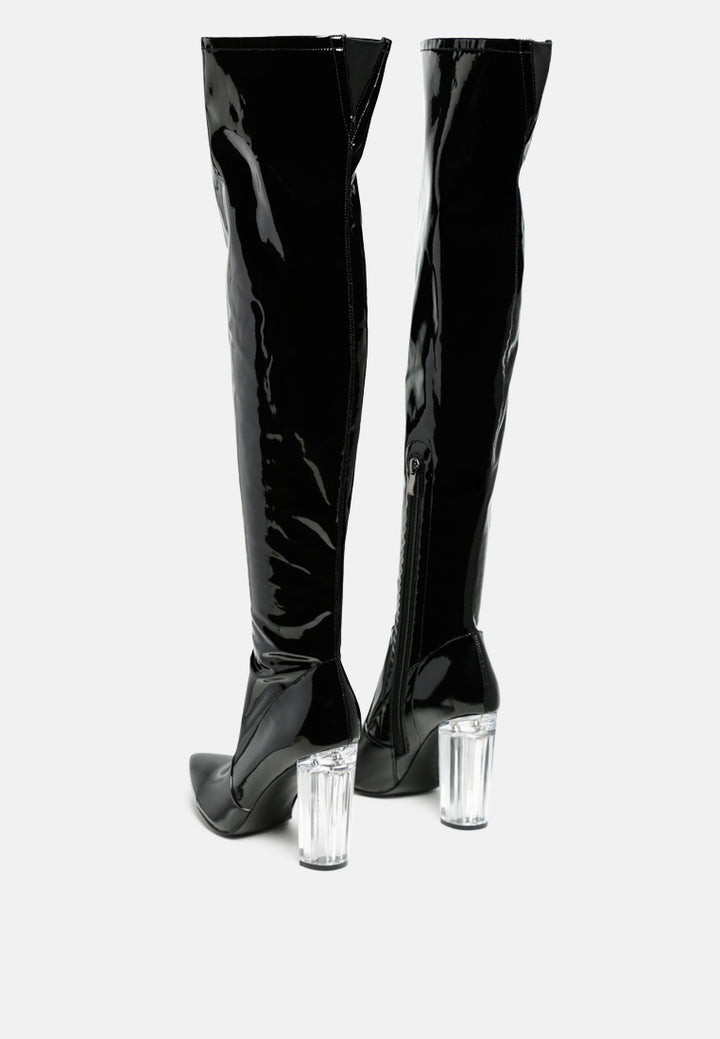 noire thigh high long boots in patent pu#color_black