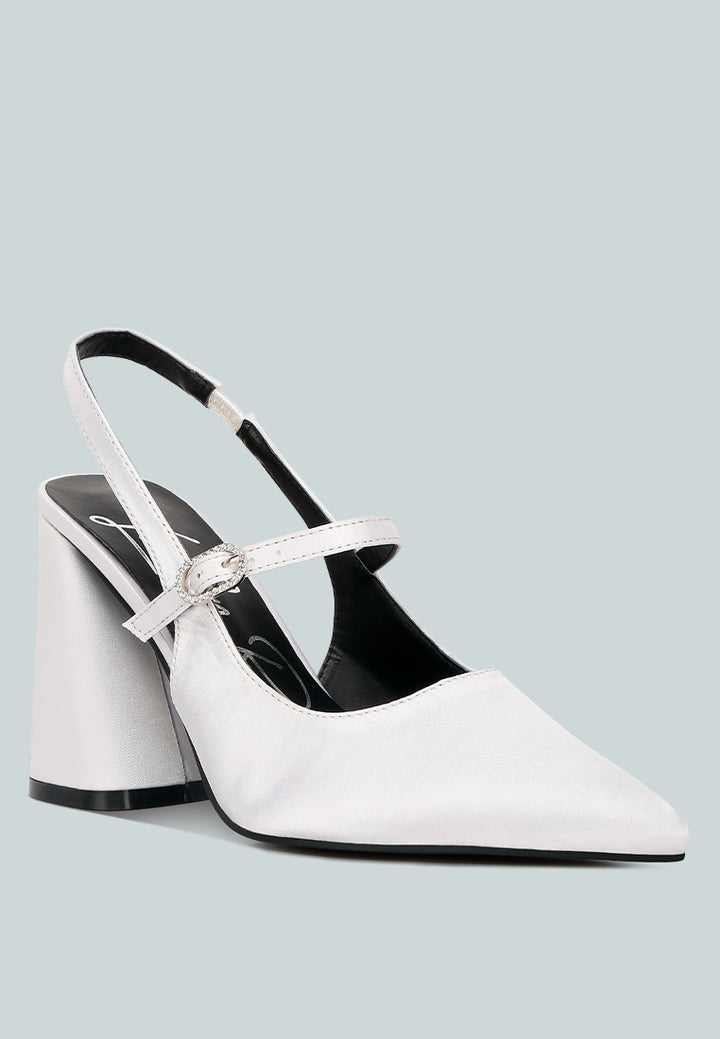 nougat flared heel party sandals#color_white