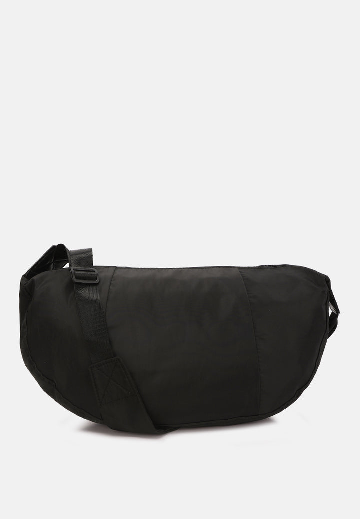 nylon hobo bag with adjustable straps#color_black