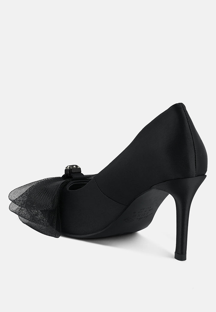 odette diamante embellished bow stiletto pumps#color_black