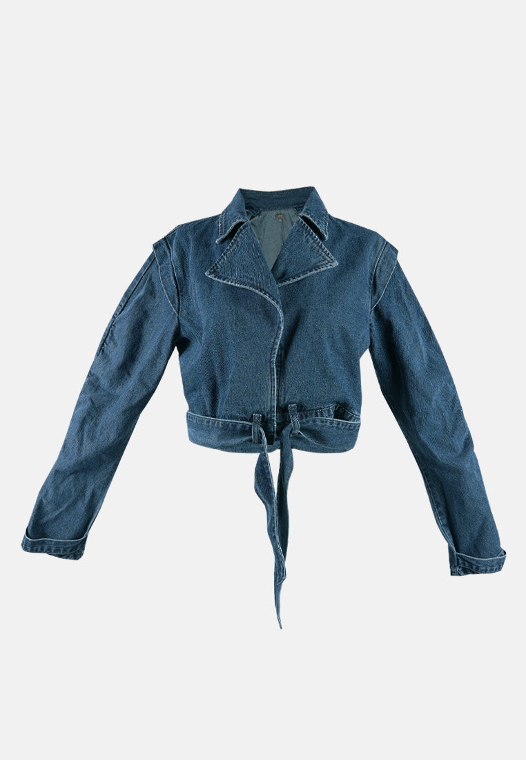 oh-so-pretty knotted denim jacket#color_mid-navy