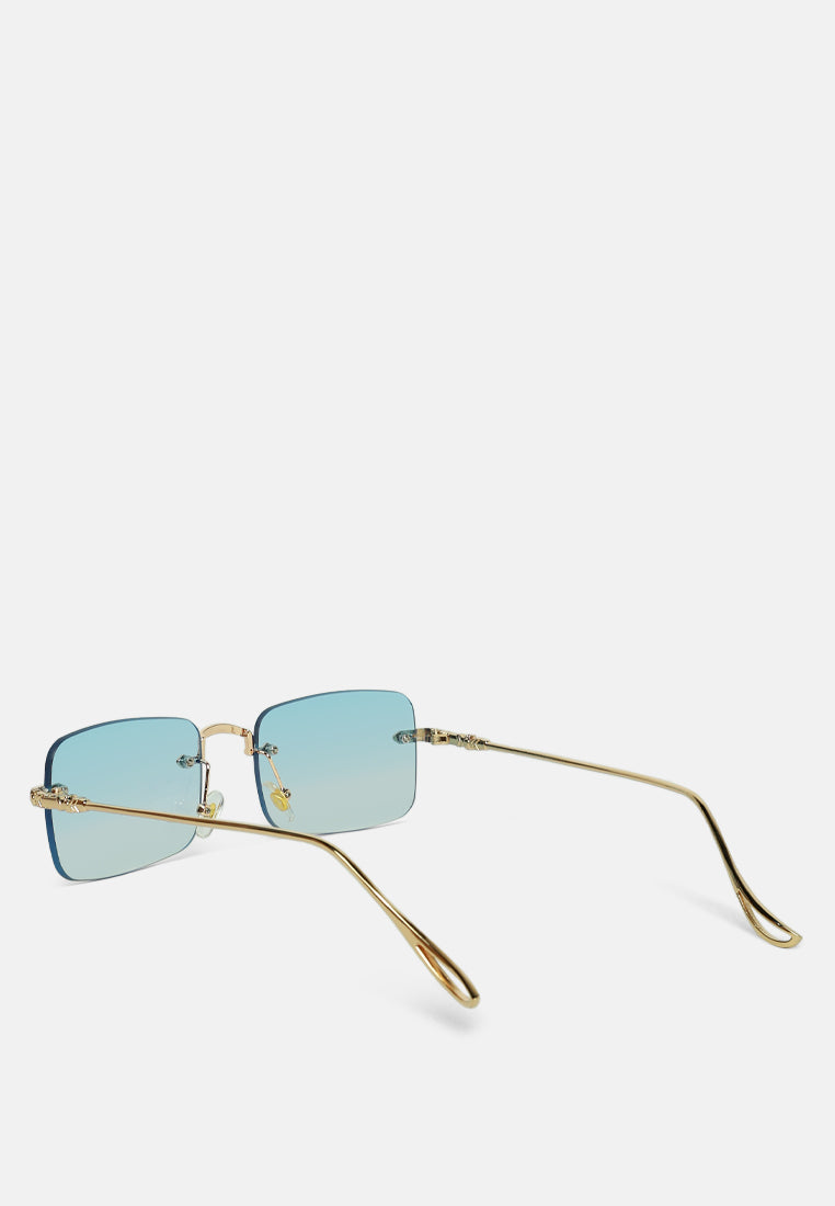 ombre tinted rimless sunglasses#color_blue